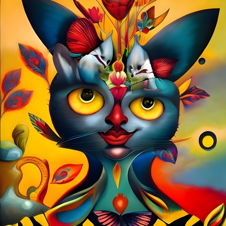Abstract Harliquin Cat