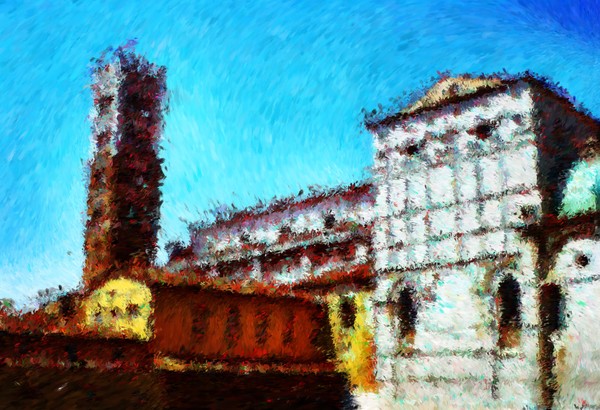 Duomo di Lucca and it was hot hot hot Impressionist Digital Painting
