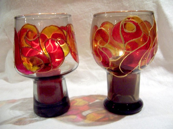 Glass candlesticks