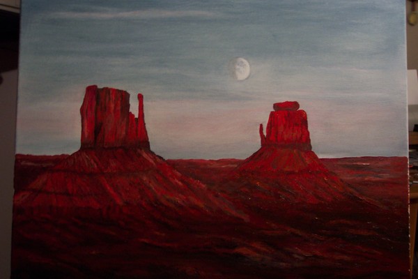 Monument Valley moonrise
