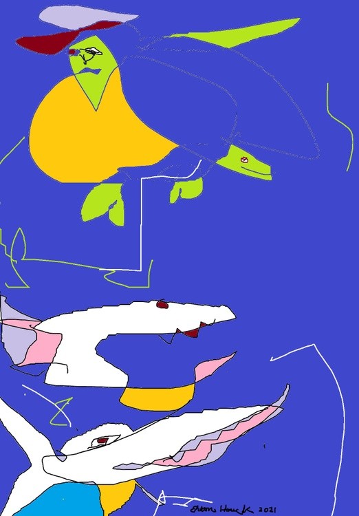 go fish.....(c)....elton houck..2 minute art....