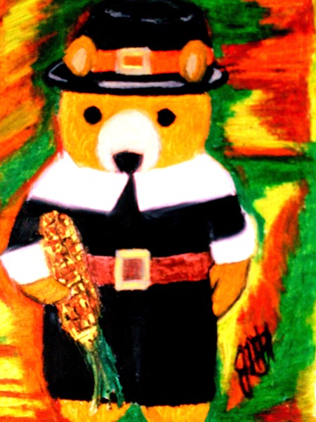THANKSGIVING,TEDDY BEAR,PILGRAM