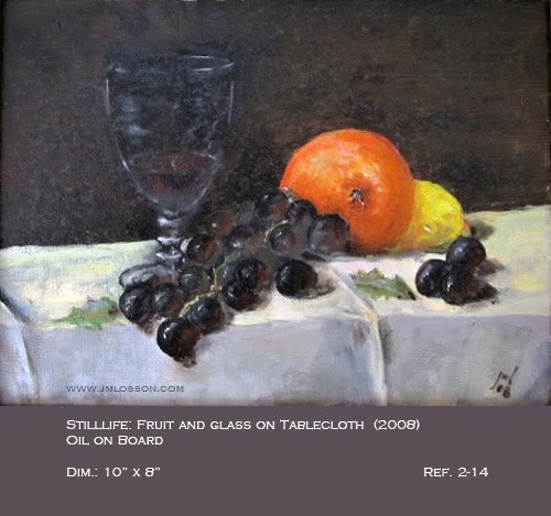Fruit and Glass on a Tablecloth