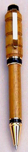 Teak Wood Lathe Turned Double Twist Pen