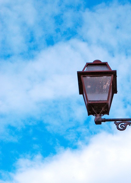 a lamp in the sky