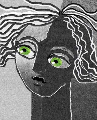 Menina com olhos verdes