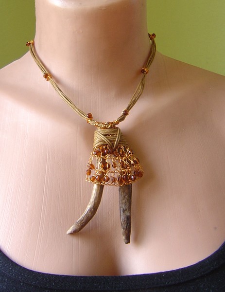 Wood Woman With Copper Skirt