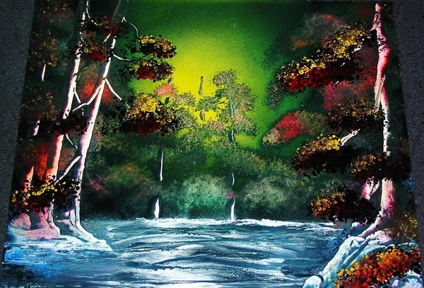Water between trees