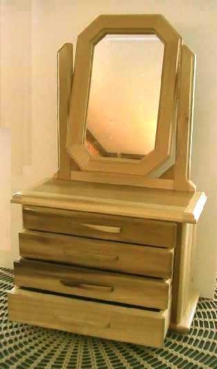 Solid PoplarJewelry Chest-Tilt Mirror,Velvet-Linin