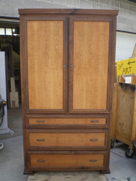 cherry and black walnut armoire