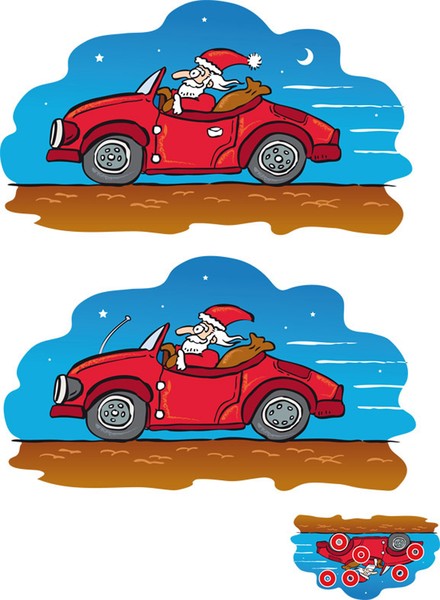 Santa Claus with car