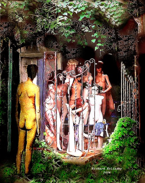 Plaster Nudes in alleyway