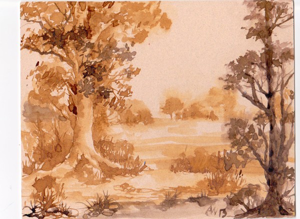 Trees by a Meadow
