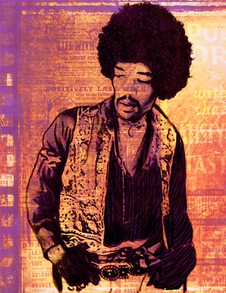 Jimi Hendrix on Color Print