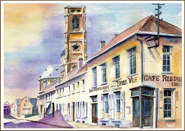 The high road of Grimbergen in the morning sun