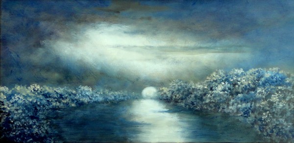 Rising Moon on the Pond
