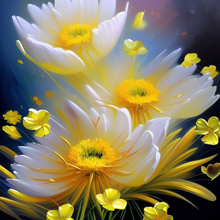 Bright White and yellow blossoms