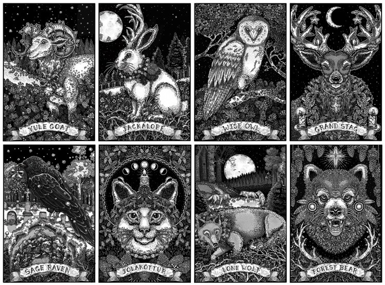 Yule Tarot - Artist Trading Cards