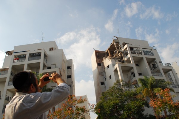 After a rocket attack from Gaza, Israel.