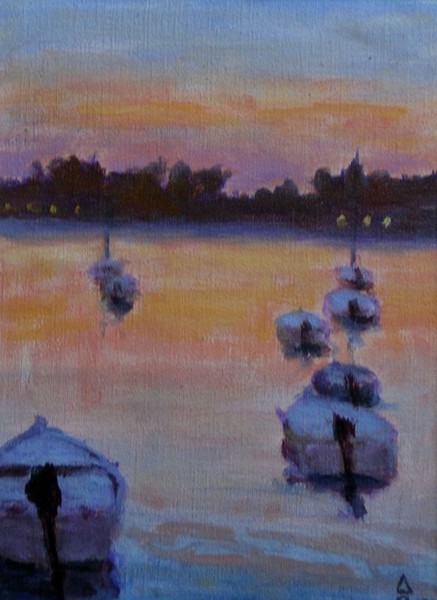 Boats in the sunset