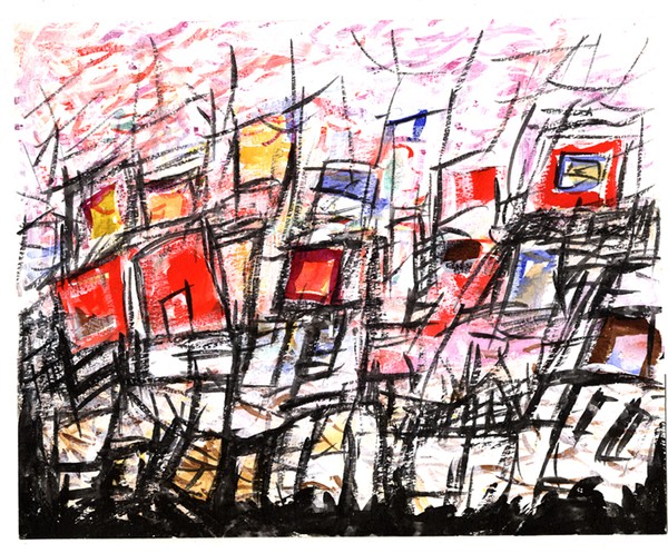 city in darkness and fire