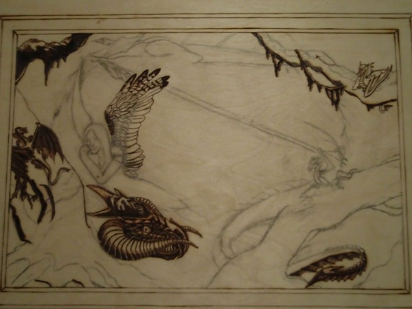 dragon pyrograph W.I.P.