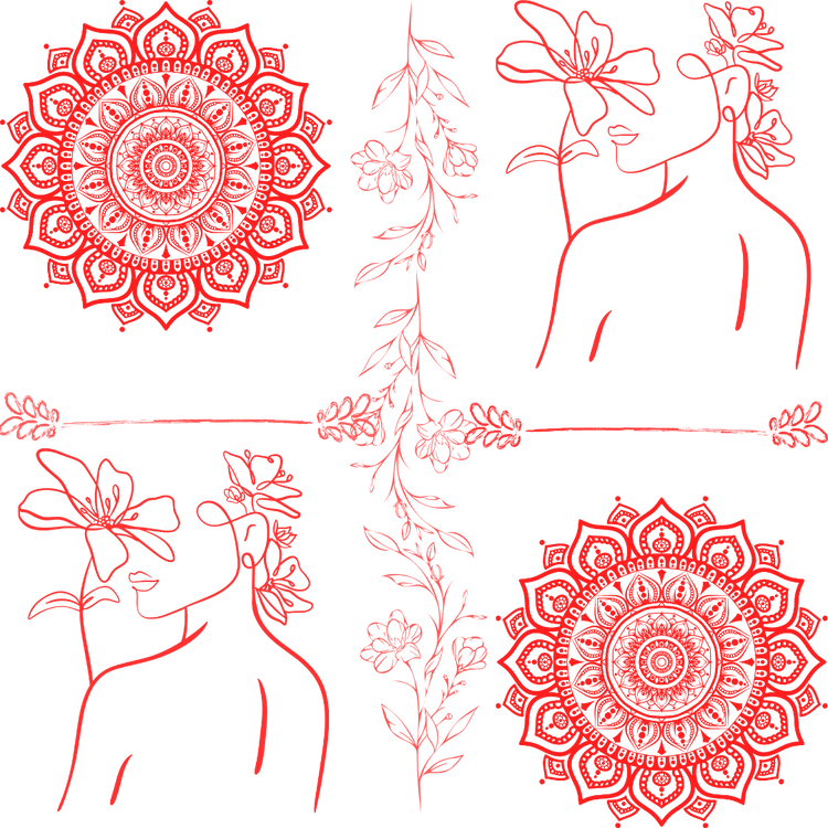 Lady Red Flowers 