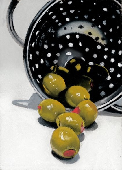 olives in a colander