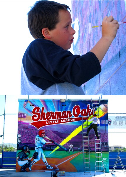 mural restoration - ELIAS HELPING DAD