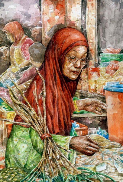 mother fatimah at kota bharu market.