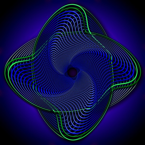Blue and Green Doing the Twist