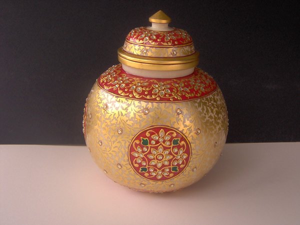 Marble Pitcher With Gold Foil
