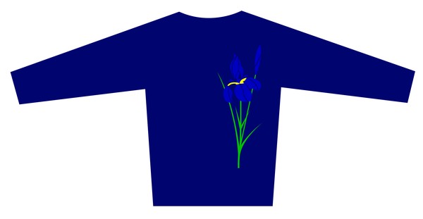 Blouse Design with the Flower Iris motif  Brand is LONVIG ART