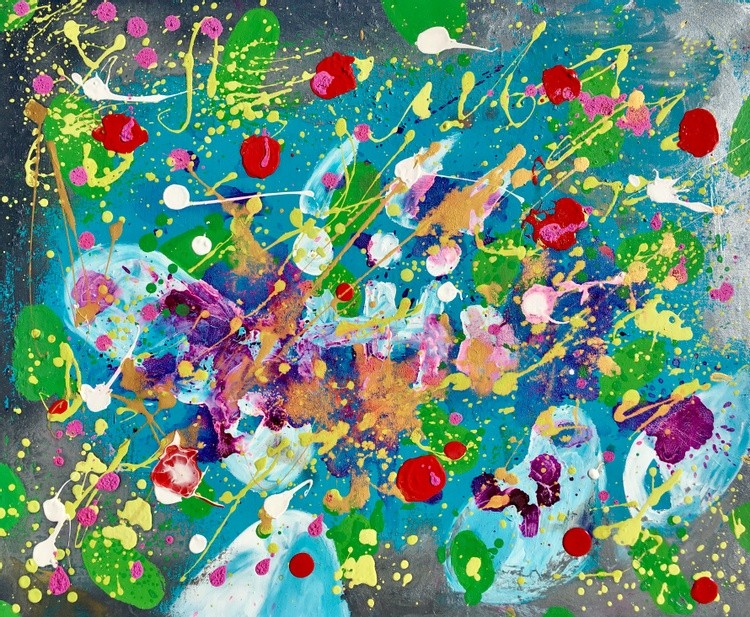 (sold) action painting ANDIAMO, 55*46*2cm, 2020