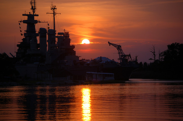 Battleship of NC at Sunset