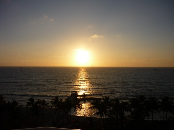 sunset over waikiki