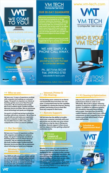VM Tech tri fold brochure