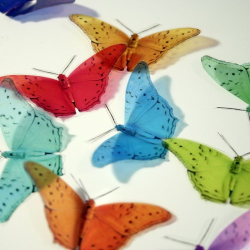 12 x B010 3D Transparent Butterflies