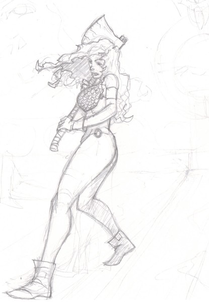 red sonja with axe
