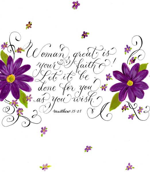 Inspirational handwritten faith verse for women