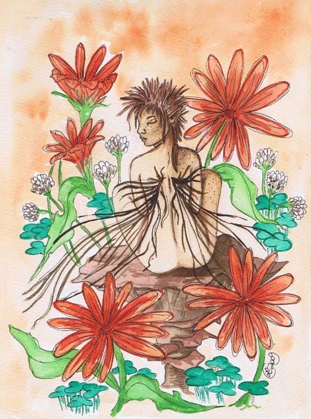 Orange Garden Faery