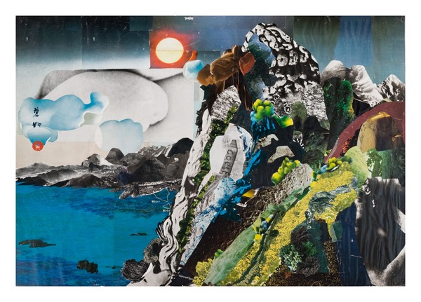 3. The Sun. Collage. Size : 70 x 50 cms.