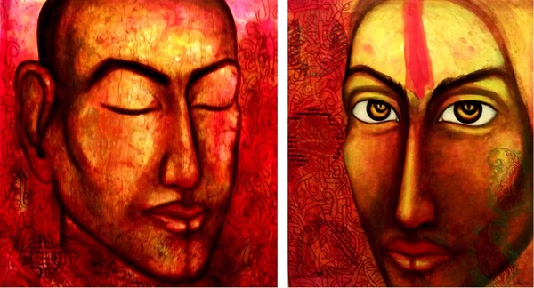 Man & Woman , 38 ' x 82' , Acrylic on Canvas (de