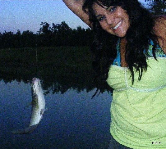 Hannah Showing her fish!