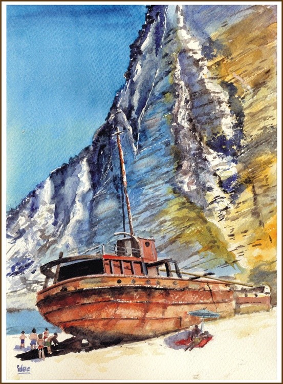 The shipwreck on Navagio Beach