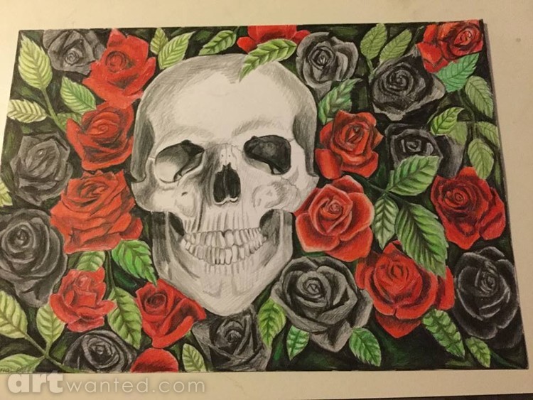 skulls and roses