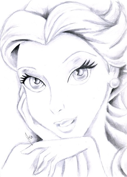 Disney's Belle Drawing | Disney Princess Art