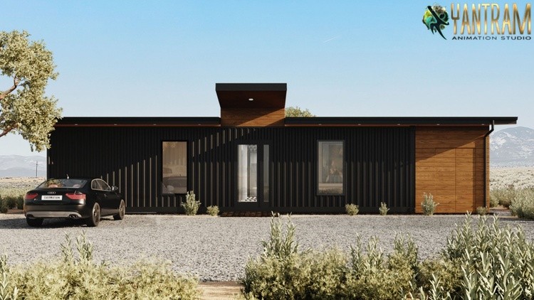 Beautiful container home 3D Exterior design by Architectural Animation Services, Houston, Texas