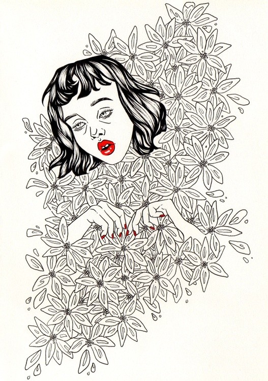 What are you doing in those daisies little lady?