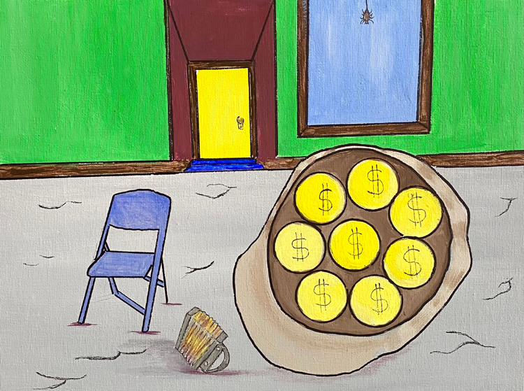 Accordian man  8 coins in a hat gone home
